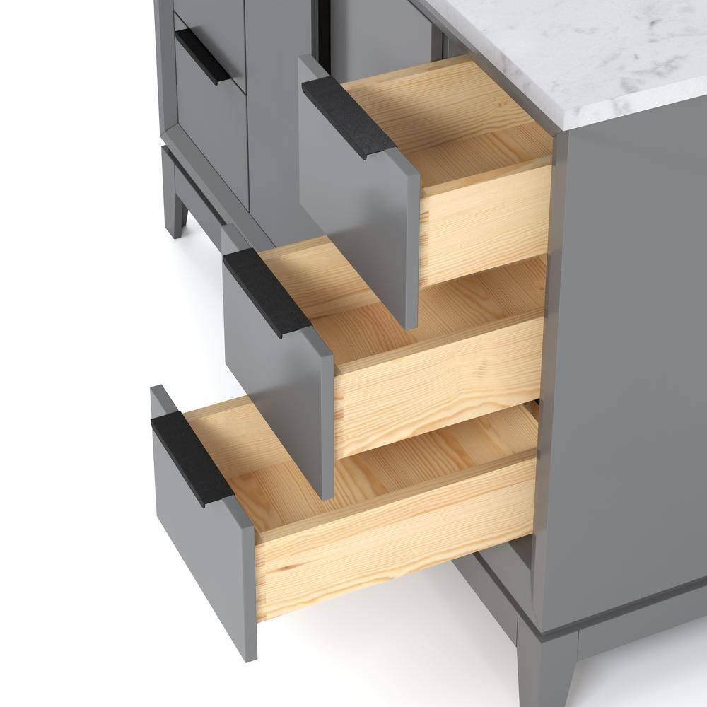 Water Creation Elizabeth 48" Wood Single Bathroom Vanity in Cashmere Gray/Bronze