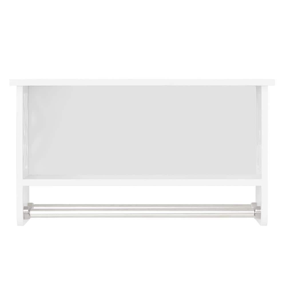 Coventry Bath Shelf with Two Towel Rods White - Alaterre Furniture