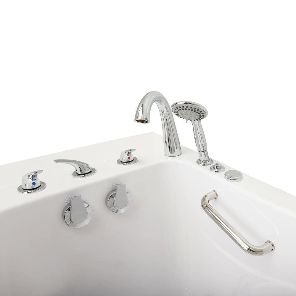 Monaco 32"x52" Acrylic Hydro Massage Walk-In Bathtub, 5 Piece Fast Fill Faucet, 2" Dual Drain