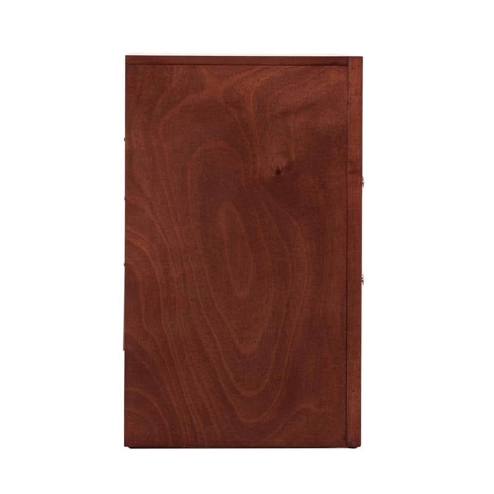 Passion Furniture Marilla 3-Drawer Cherry Nightstand (28 in. H x 23 in. W x 17 in. D)