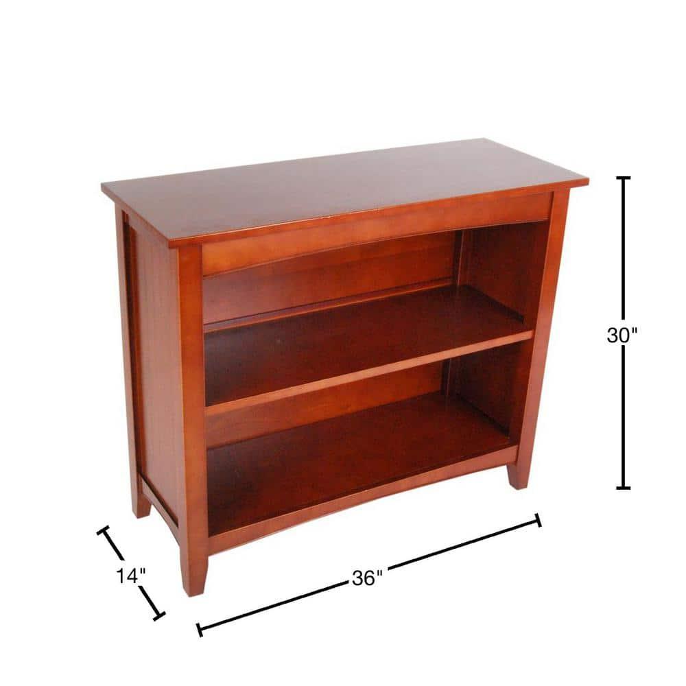 30" 2 shelf Bookshelf Hardwood Cherry - Alaterre Furniture: Mid-Century Modern, Fixed Shelves, Metal Hardware