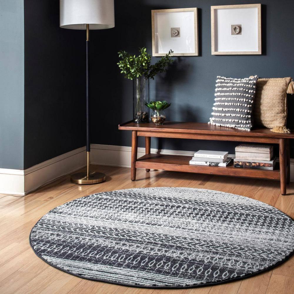Nuloom Nova Striped 10x13 Indoor Area Rug for Living Room Bedroom Dining Room Kitchen, Dark Grey/Ivory