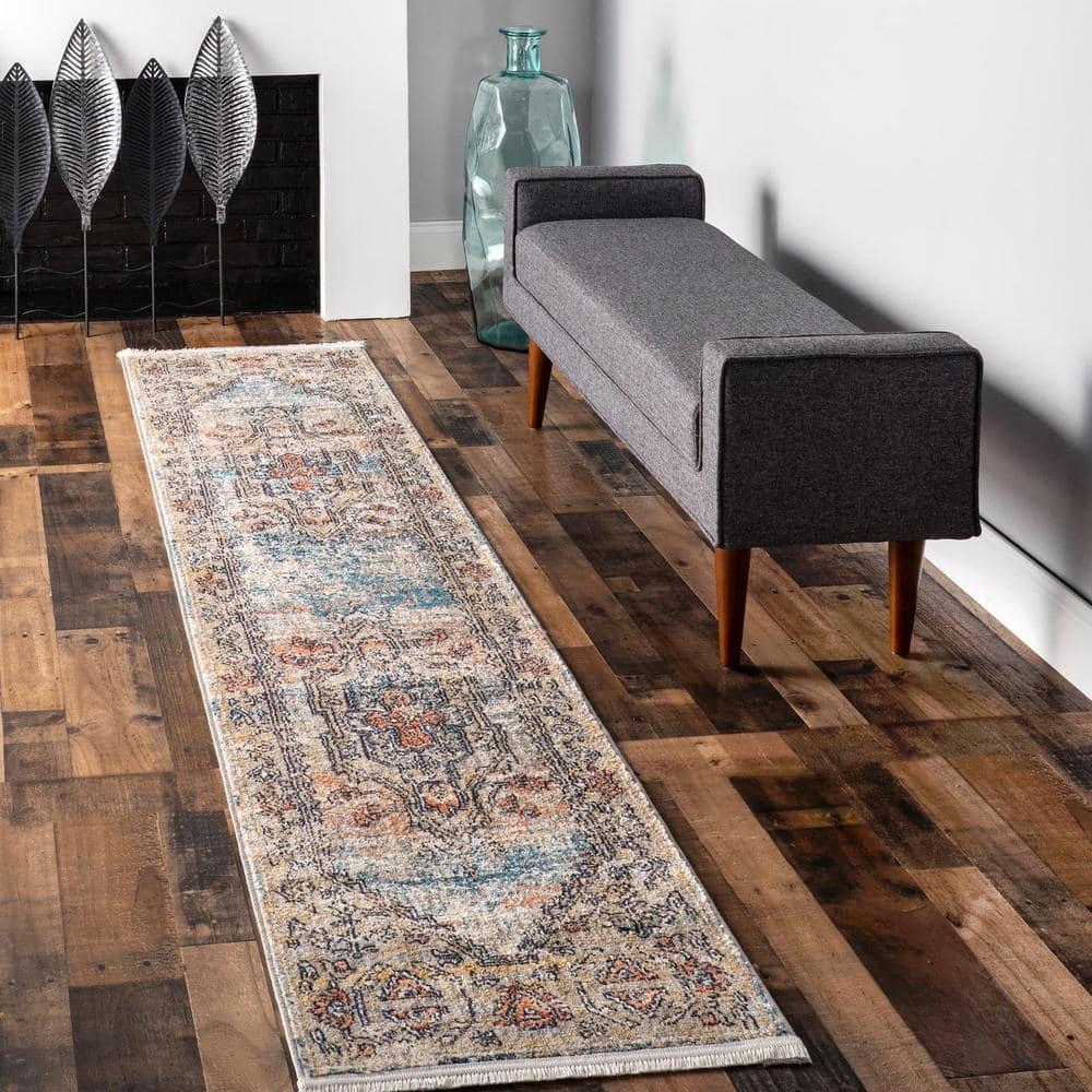 Nuloom Marley Medallion 2x6 Runner Indoor Area Rug for Living Room Bedroom Dining Room Entryway Hallway Kitchen, Beige/Ivory