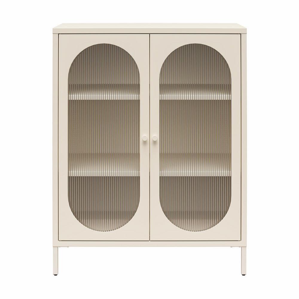 Luna 39.96'' Tall Accent Cabinet with Fluted Glass