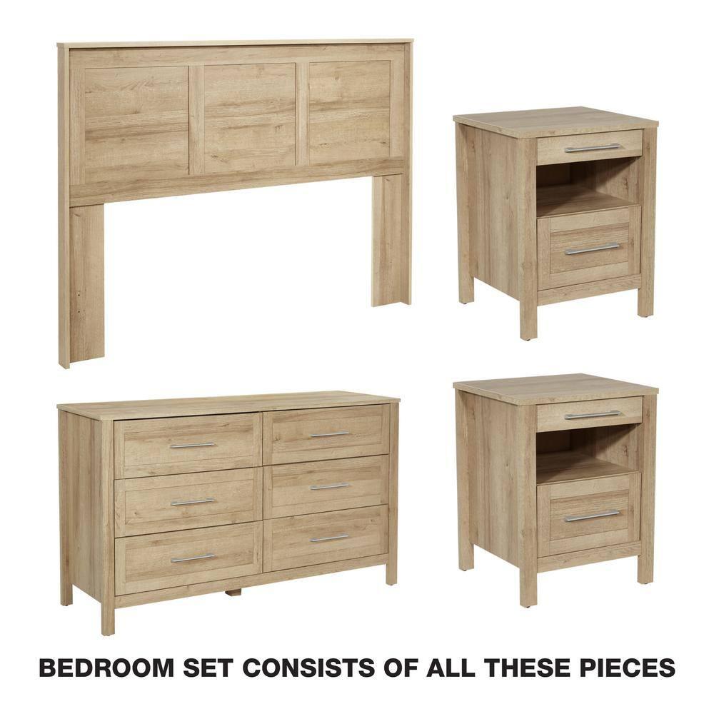 Stonebrook Queen/Full 4 Piece Bedroom Set in Wood Canyon Oak Finish
