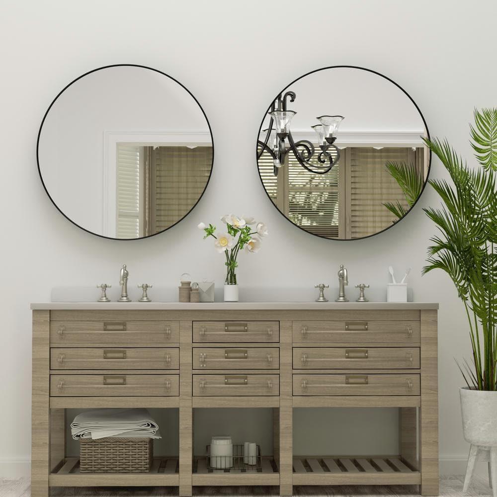 Mercer41 Alauni Round Bathroom Vanity Mirror Wall Mounted Bathroom Circle Mirrors for over sink,Home Decor