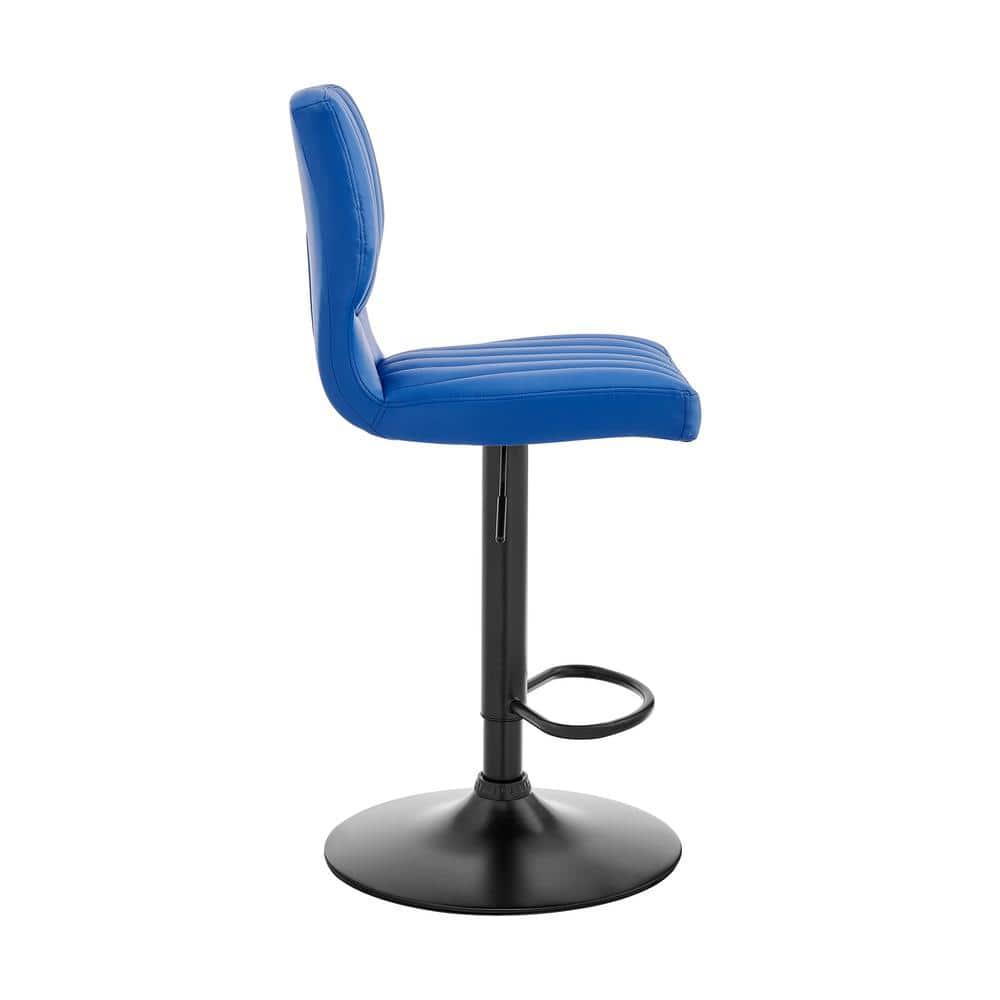 Bardot Adjustable Barstool with Faux Leather and Metal Finish - Armen Living
