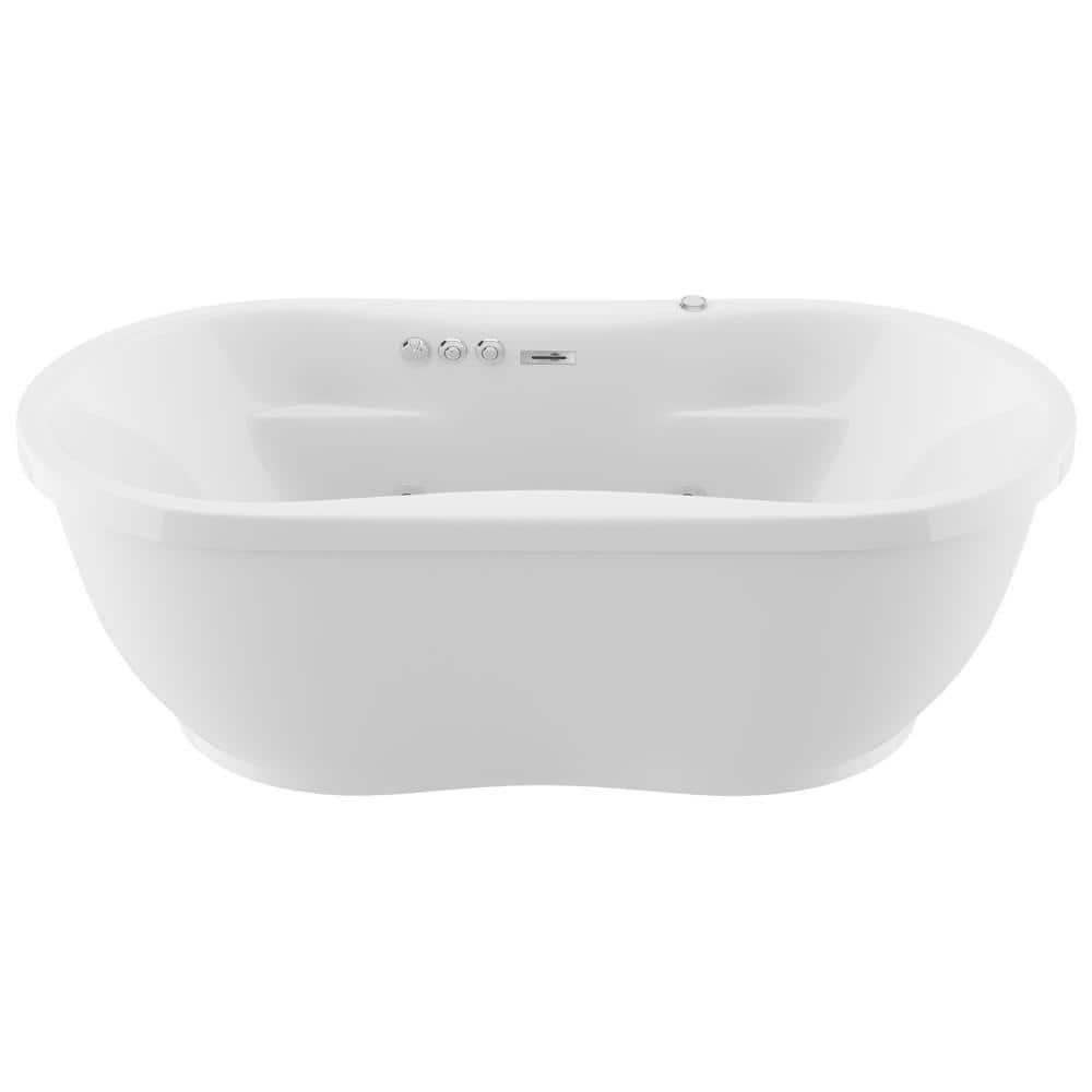 Lori 71.25” x 35.5” Freestanding Whirlpool and Air Acrylic Bathtub