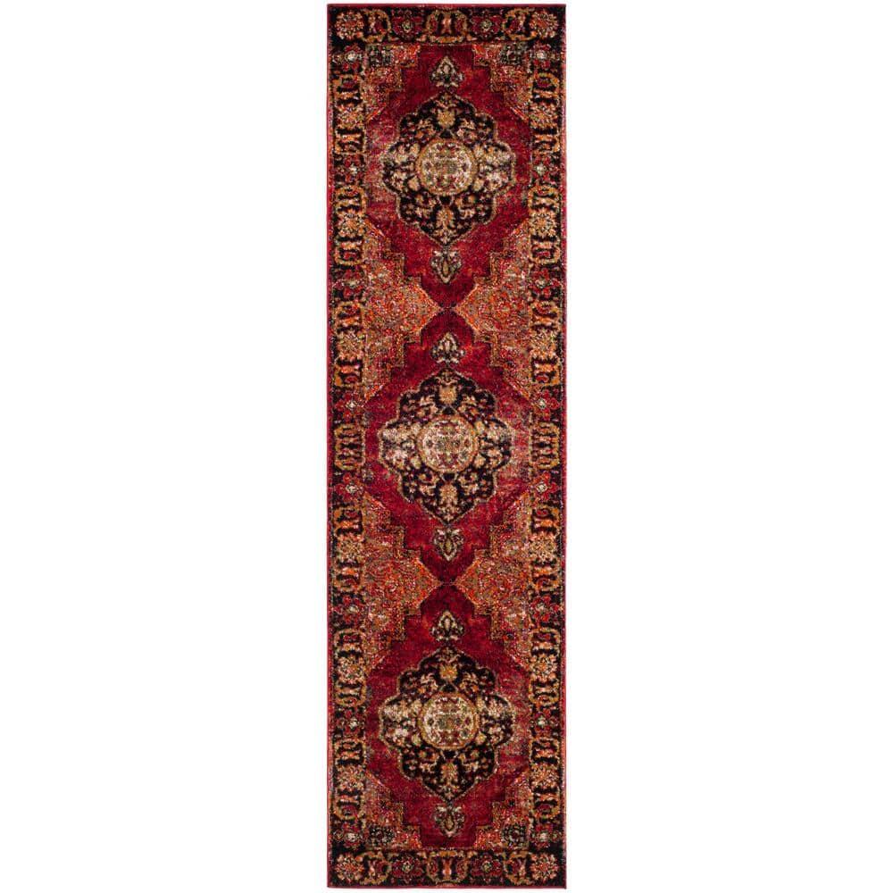 Vintage Hamadan VTH219 Power Loomed Indoor Runner Rug - Red/Multi - 2'3"x14' - Safavieh