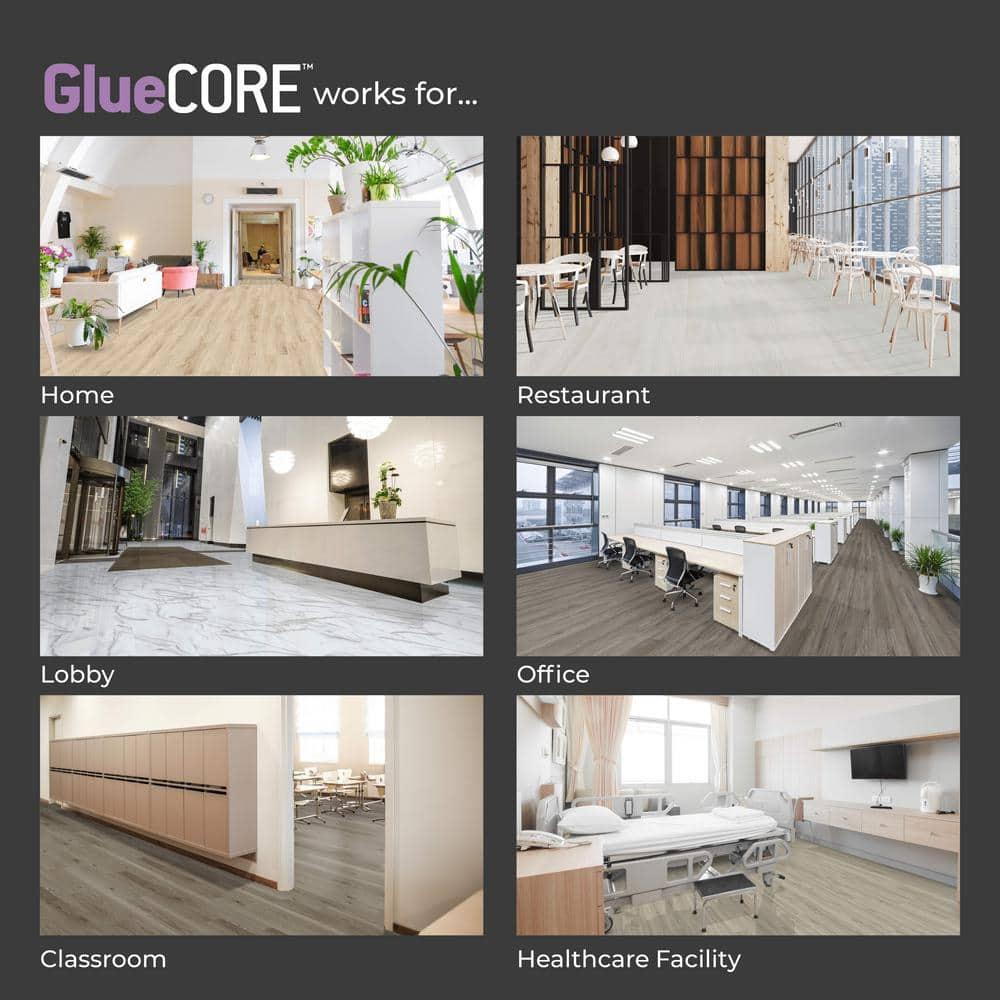 Lucida USA GlueCore Classic 22mil x 7.3" W x 48" L Glue Down Vinyl Tile Flooring