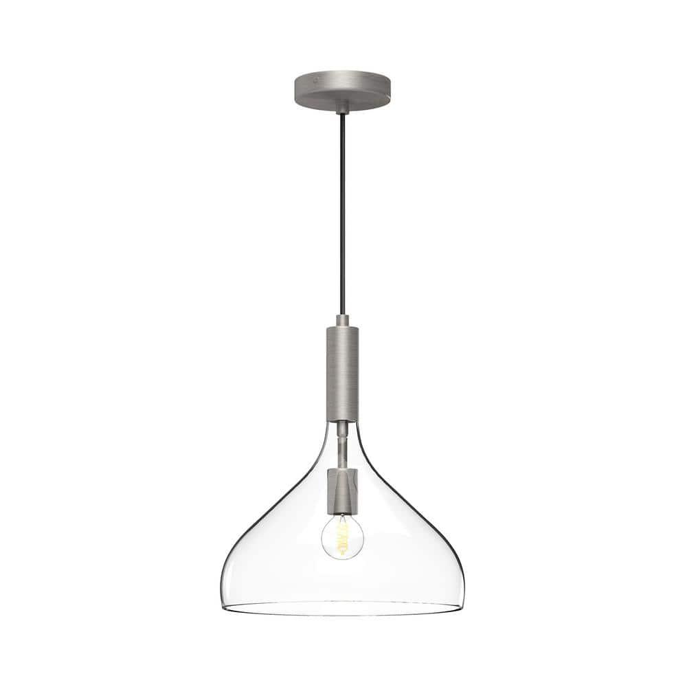 Belleview Brushed Nickel and Clear Glass Pendant Light