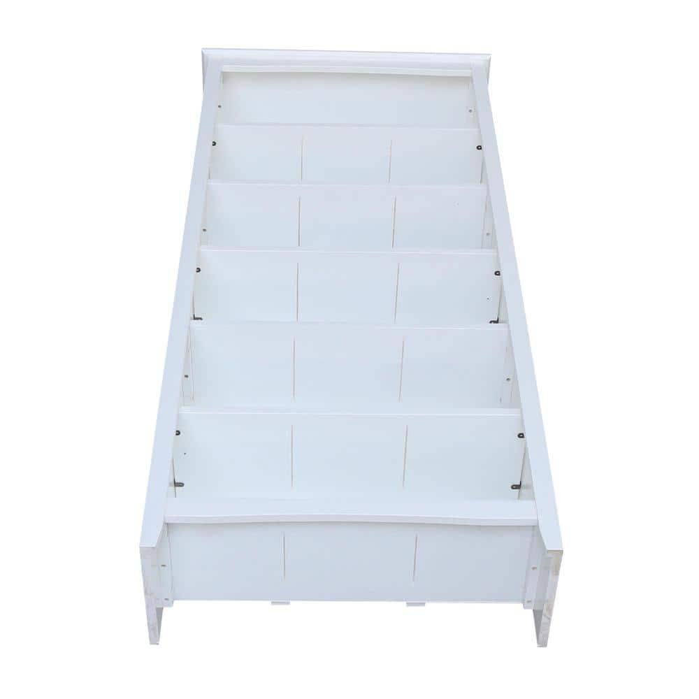 72" Shaker Bookshelf White - International Concepts: Solid Wood, 5 Fixed & Adjustable Shelves