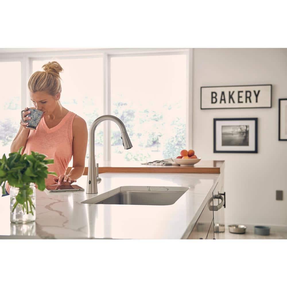Moen Sleek MotionSense Wave Single Handle Pulldown Kitchen Faucet with Power Clean Technology