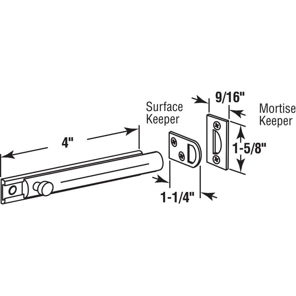 4 in. Surface Bolt (Single Pack)