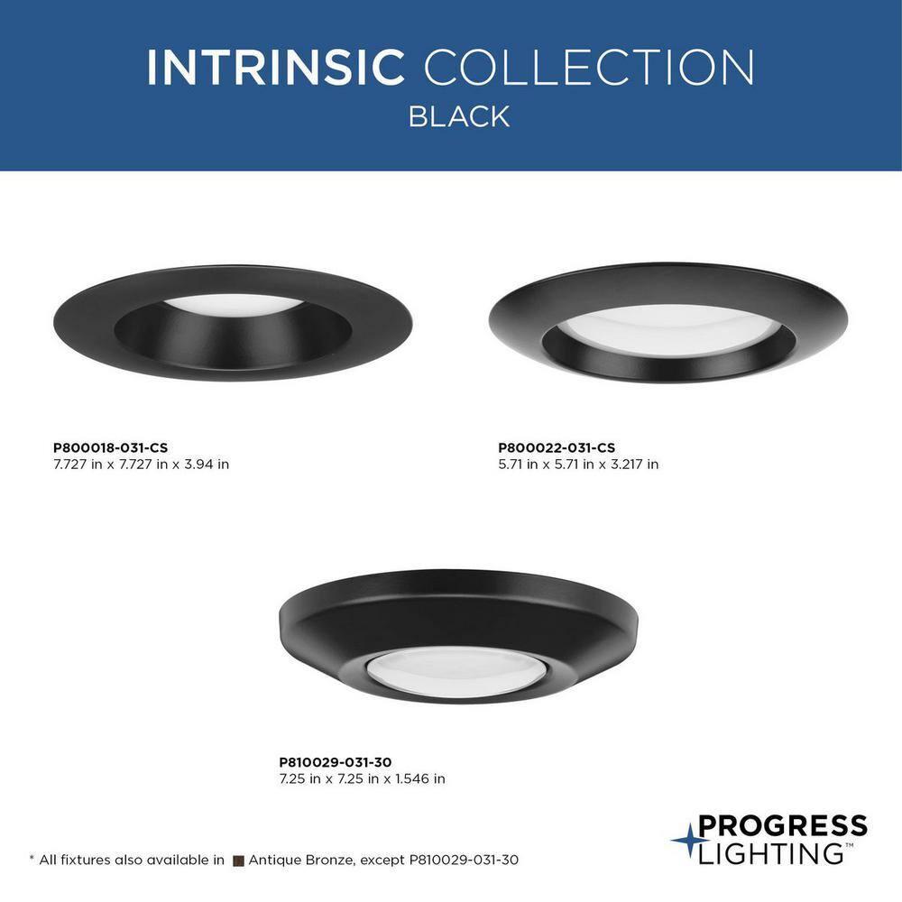Progress Lighting, Intrinsic Collection, 1-Light, Surface Mount, Black, Eyeball Downlight