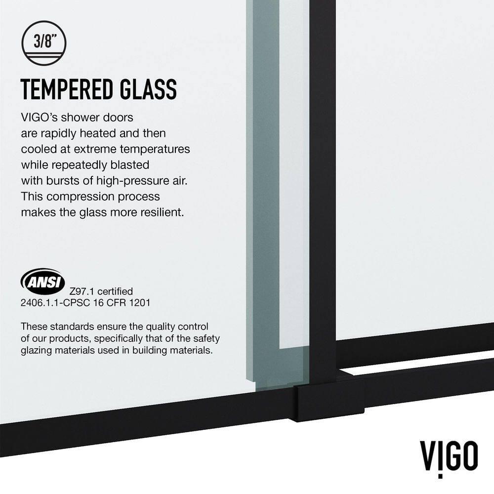 Elan 56-60" W x 74" H Sliding Frameless Shower Door with 3/8" Grid Clear Glass