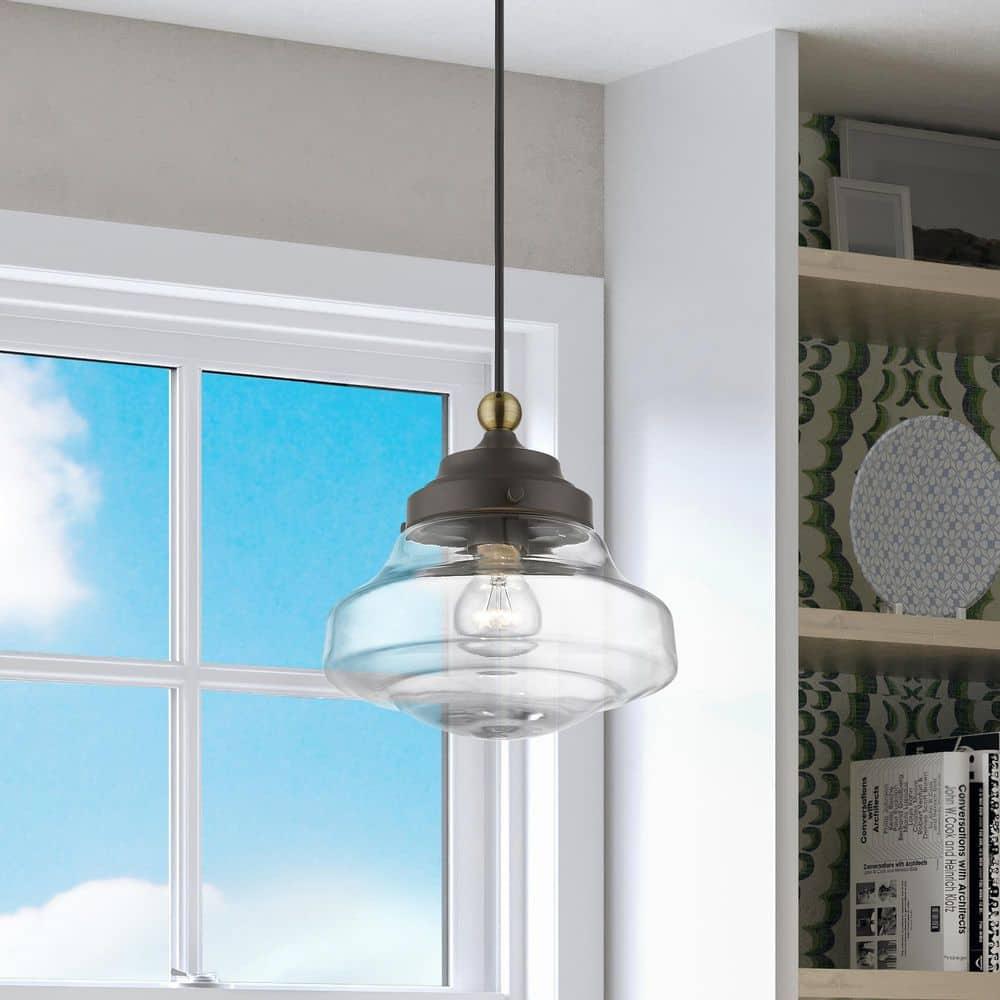 Livex Lighting Avondale 1 - Light Pendant in  Bronze/Antique Brass