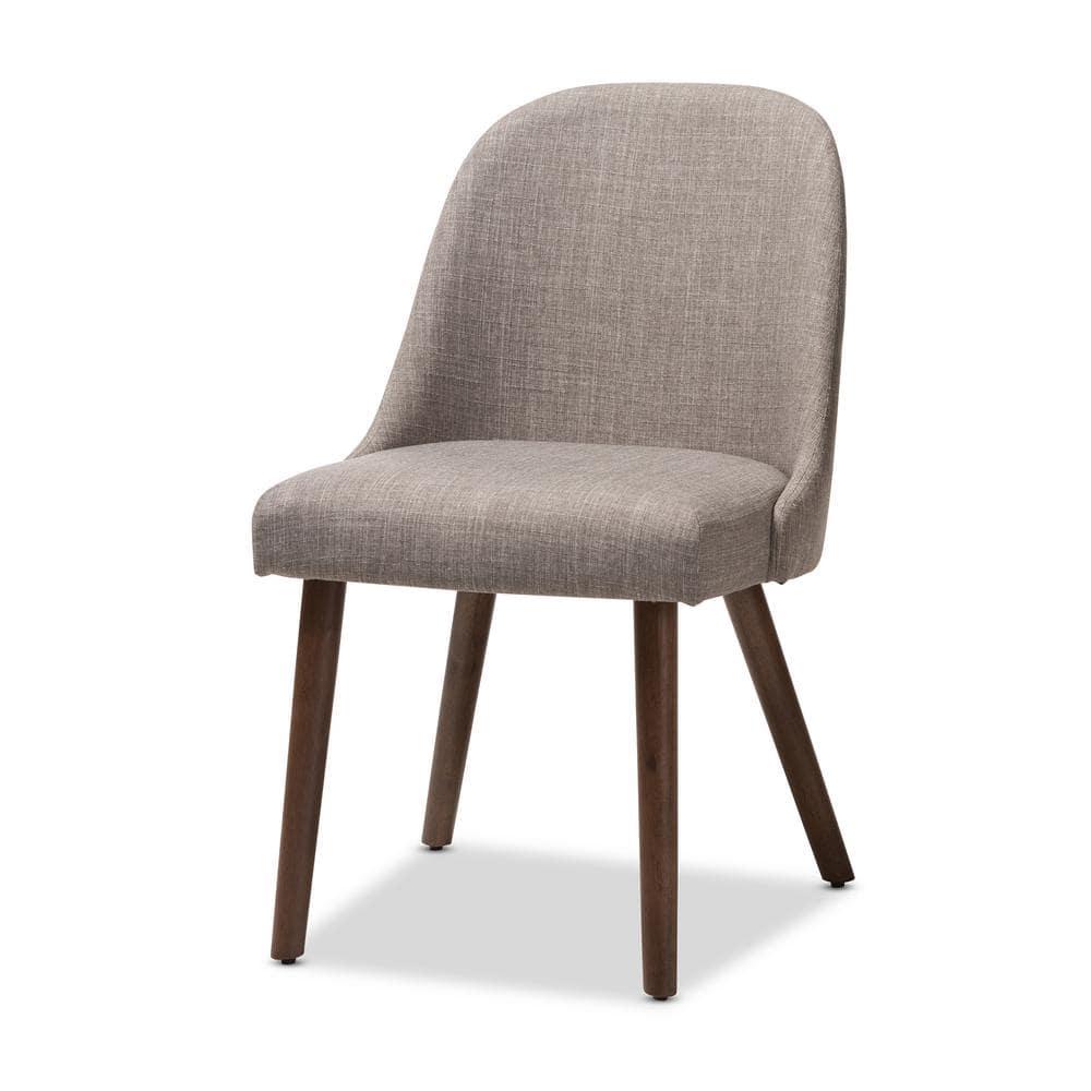 Baxton Studio Cody Mid-Century Modern Fabric Upholstered Walnut Finished Wood 5-Piece Dining Set, Multiple Colors