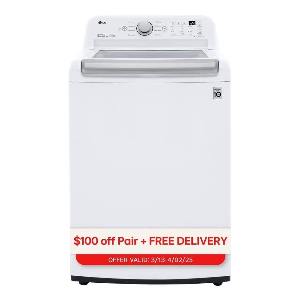 LG WT7150CW 5.0 Cu. Ft. White Mega Capacity Top Load Washer with TurboDrum™ Technology