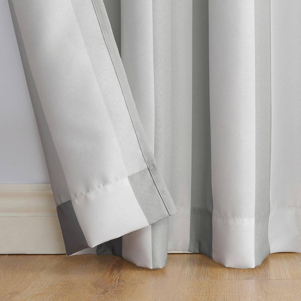 95"x54" Valencia Cabana Striped Indoor/Outdoor UV Protectant Grommet Top Room Darkening Curtain Panel Gray - Sun Zero