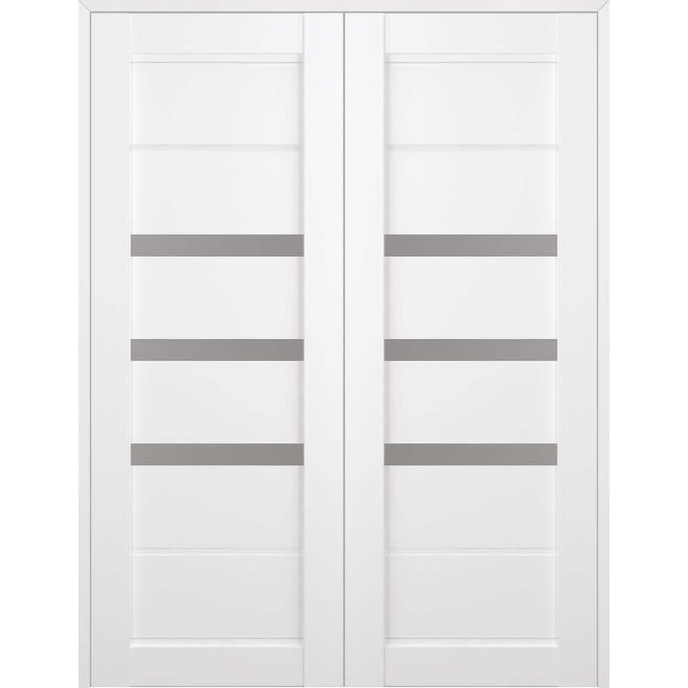 Belldinni Rita Active 3-Lite Frosted Glass Composite Double Prehung French Door