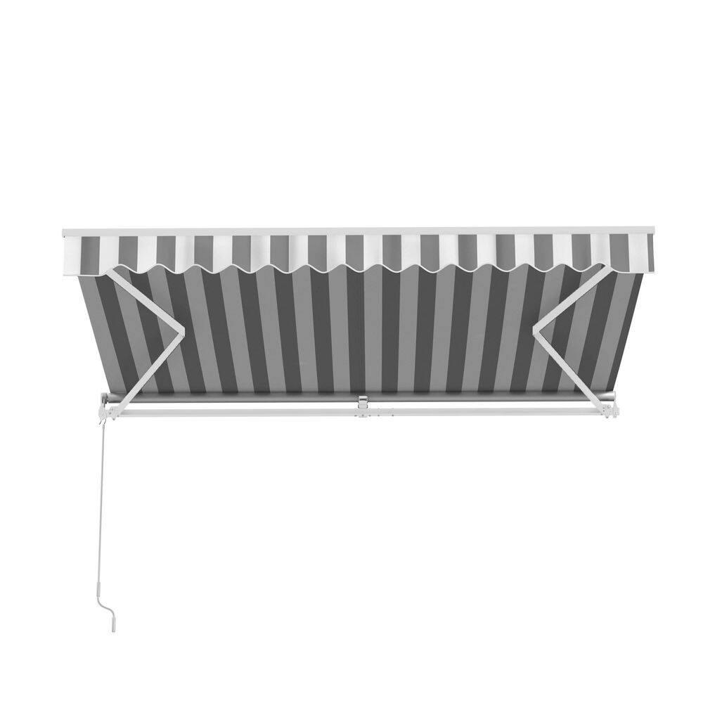 Motorized Retractable White Frame Patio Awning