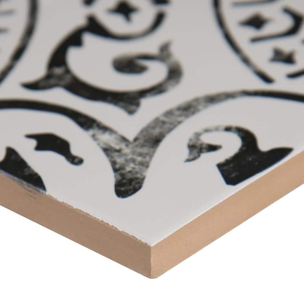 Amara 8" x 8" Encaustic Look Matte Porcelain Floor & Wall Tile