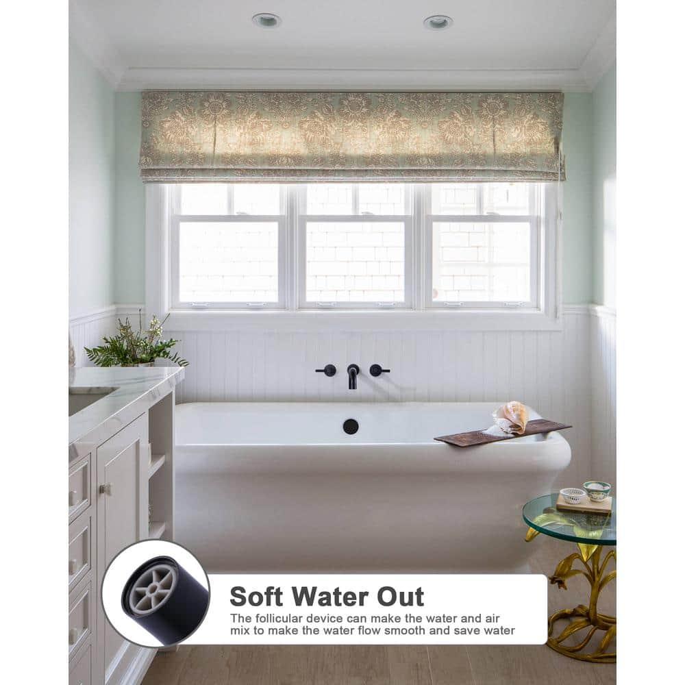 2-Handle 2-Hole Wall Mounted Bathroon Sink Faucet In Spot Resist (Valve Included)