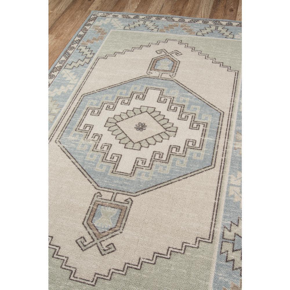 3'3"x5' Medallion Loomed Accent Rug Light Blue - Momeni: Traditional Wool & Nylon, Low Pile, Indoor Rectangle Rug
