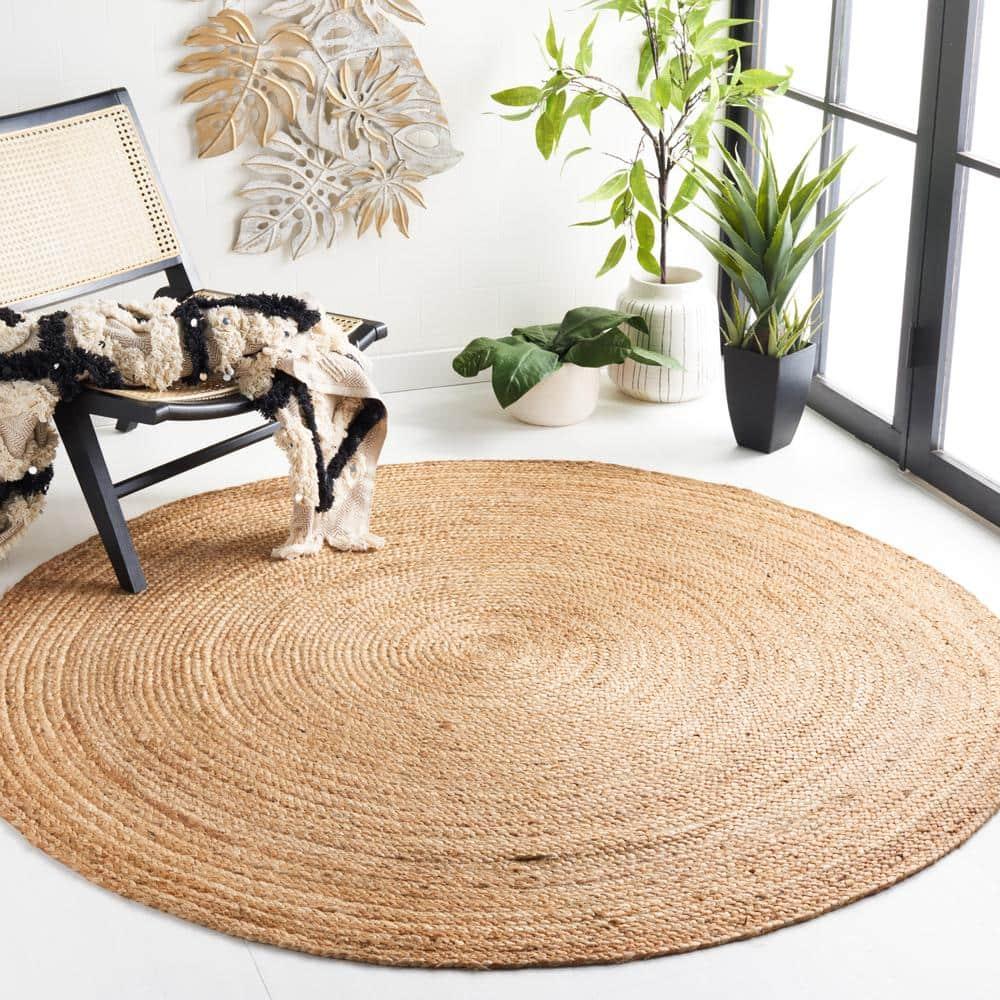 Natural Fiber NF801 Hand Woven Indoor Area Rug - Natural/Natural - 3' Round - Safavieh