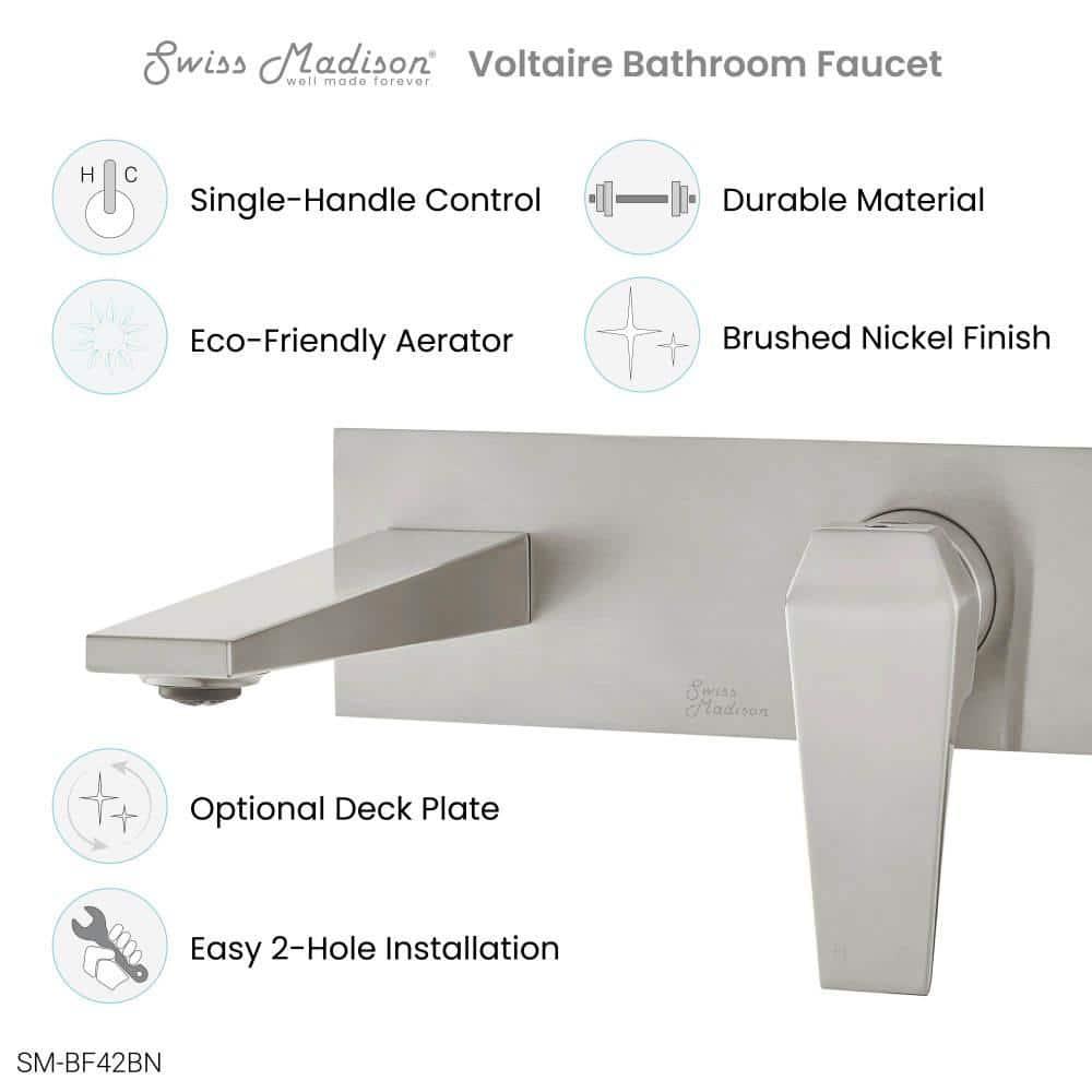 Voltaire Single-Handle, Wall-Mount, Bathroom Faucet