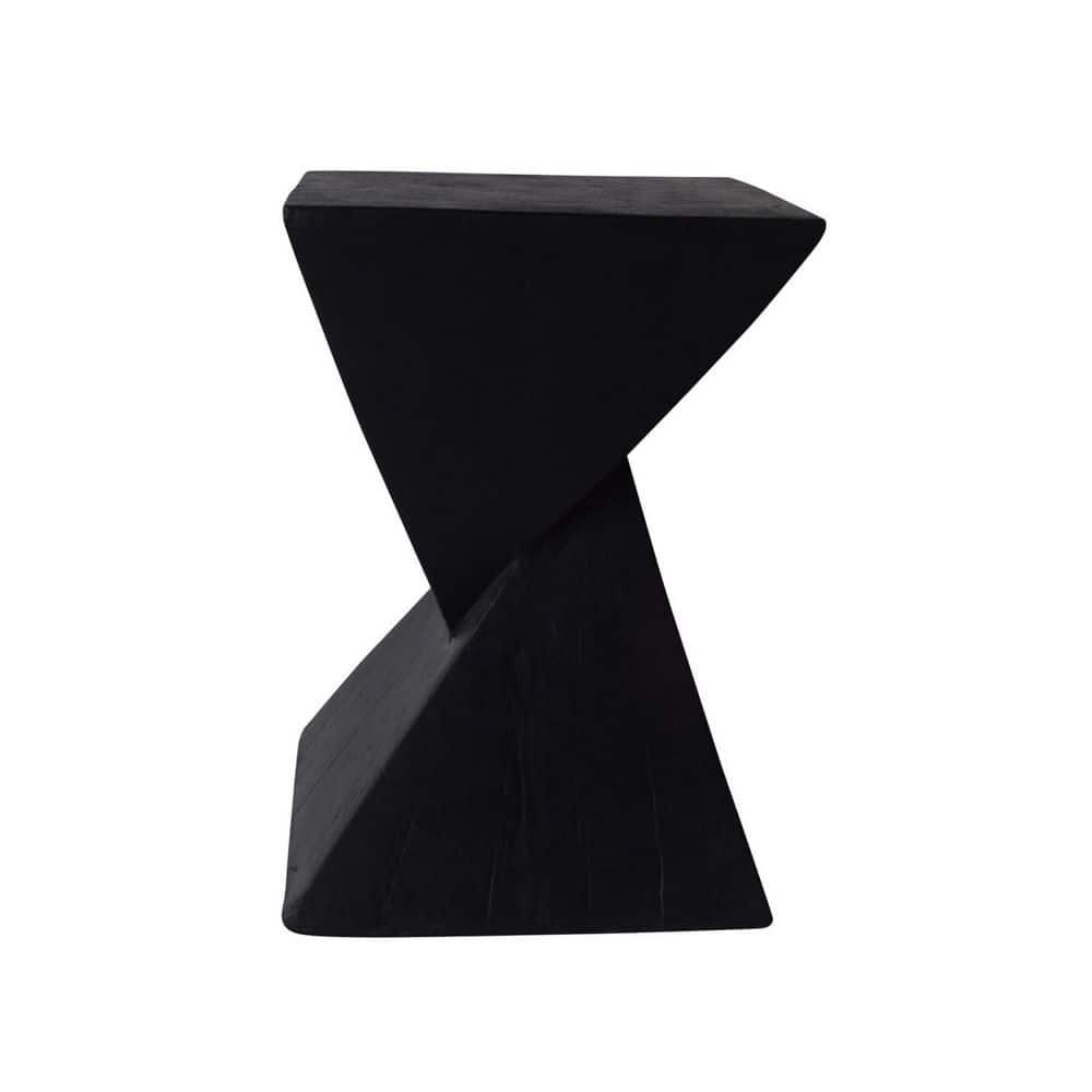Katie Outdoor Lightweight Concrete Accent Table, Black