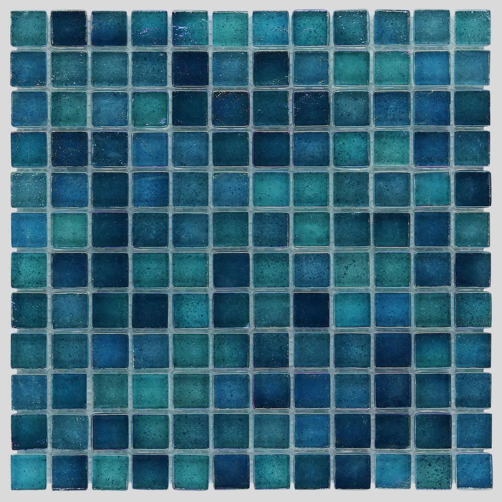 Speckle 11.73" x 11.73" Iridescent 1" Squares Glass Mosaic Wall Tile (0.95 Sq. Ft. / Sheet)