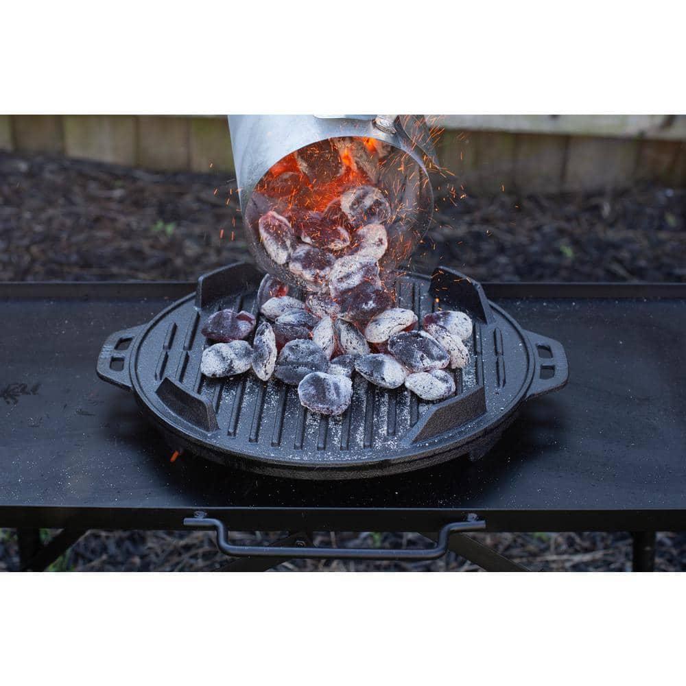 Lodge Cast Iron 12" Charcoal Camping Round Kickoff Grill
