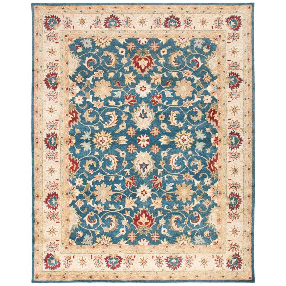 Antiquity AT15 Hand Tufted Indoor Area Rug - Blue/Beige - 8'3"x11' - Safavieh