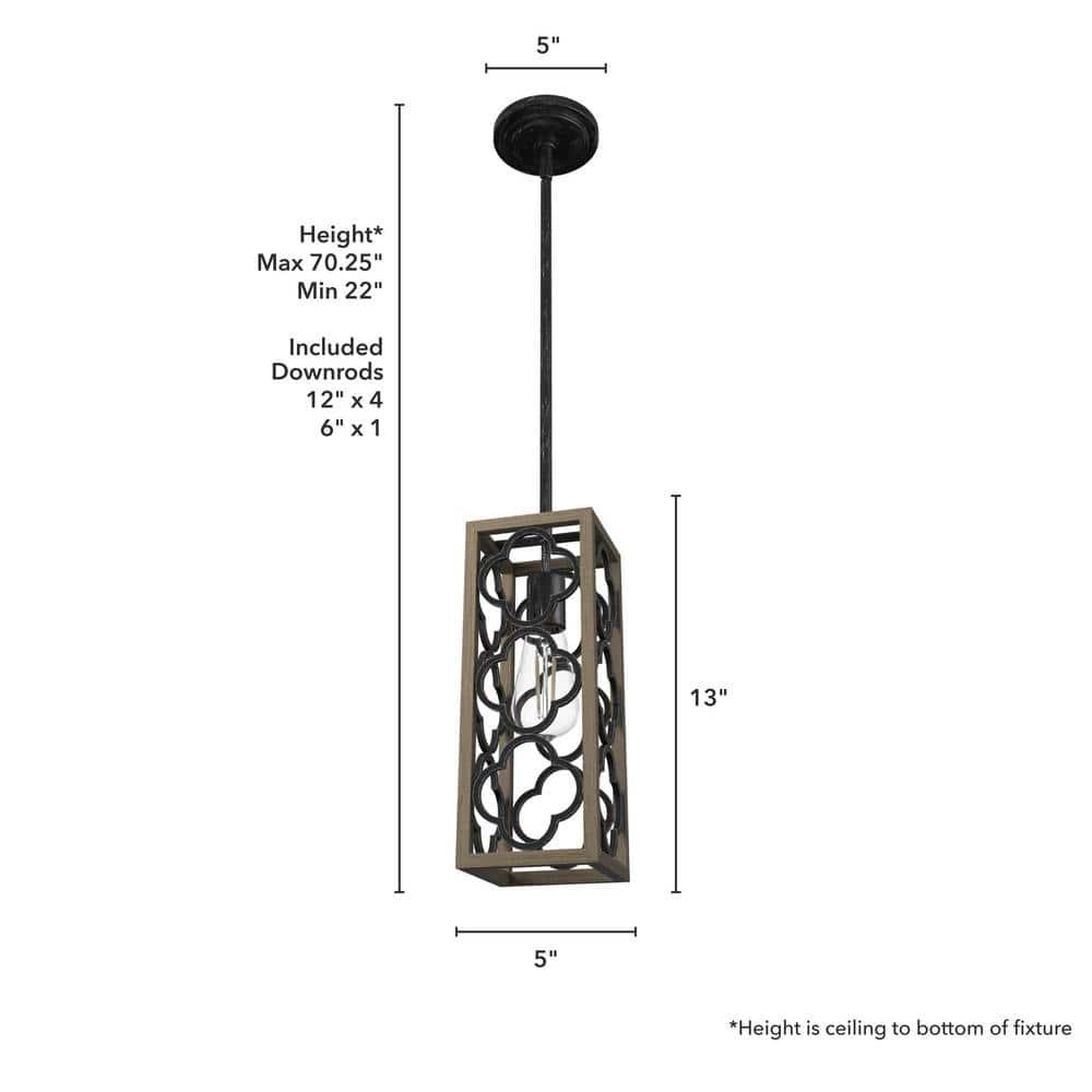 Hunter Fan Gablecrest 1 - Light Single Rectangle Pendant