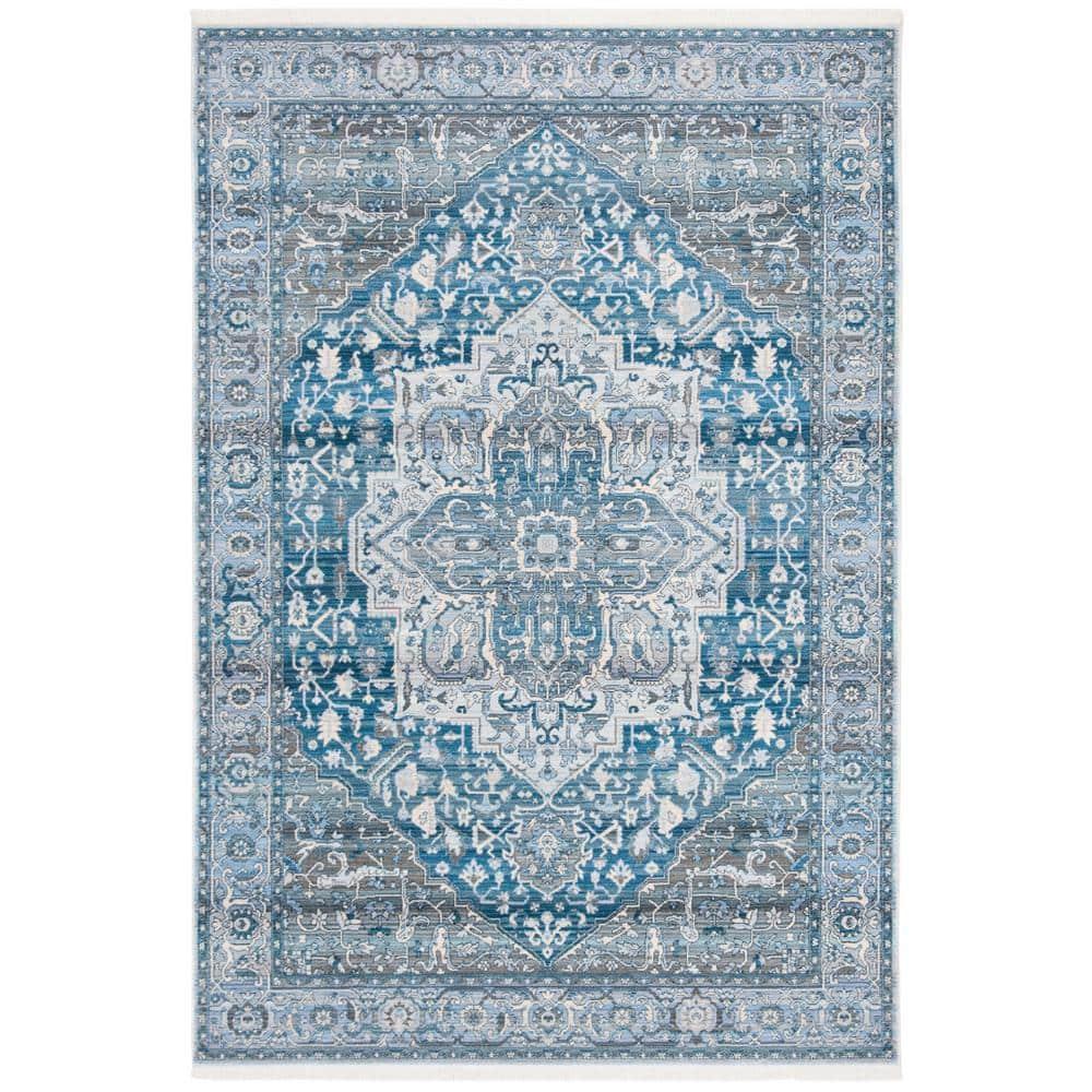 Vintage Persian VTP479 Power Loomed Indoor Area Rug - Charcoal/Blue - 4'x6' - Safavieh