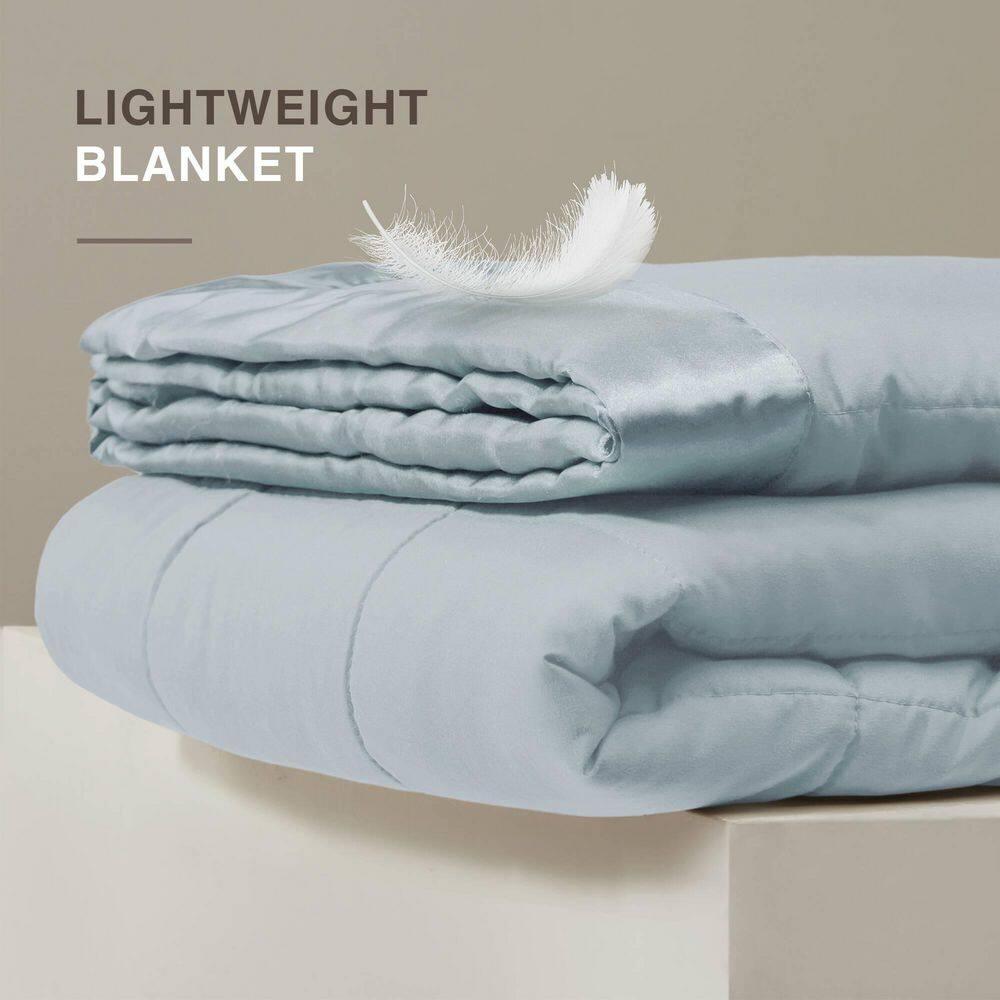 Lightweight Down Alternative Blanket with Satin Trim