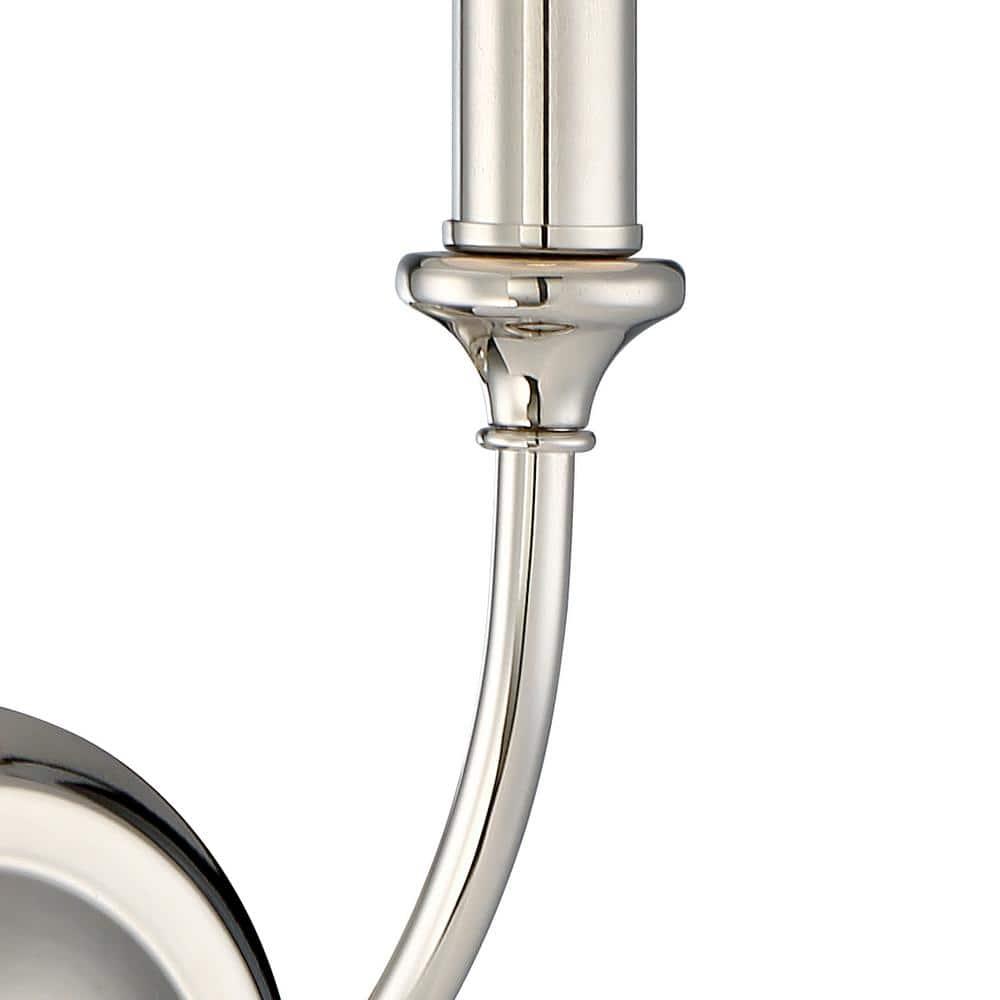 Sylvan Polished Nickel Dimmable Sconce with White Silk Shade