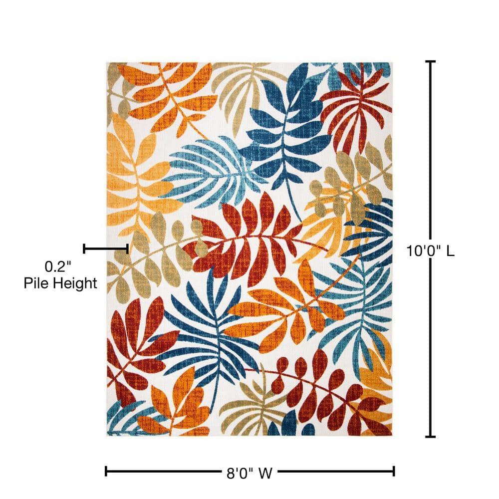 Cabana CBN814 Power Loomed Indoor/Outdoor Area Rug - Creme/Red - 8'x10' - Safavieh.