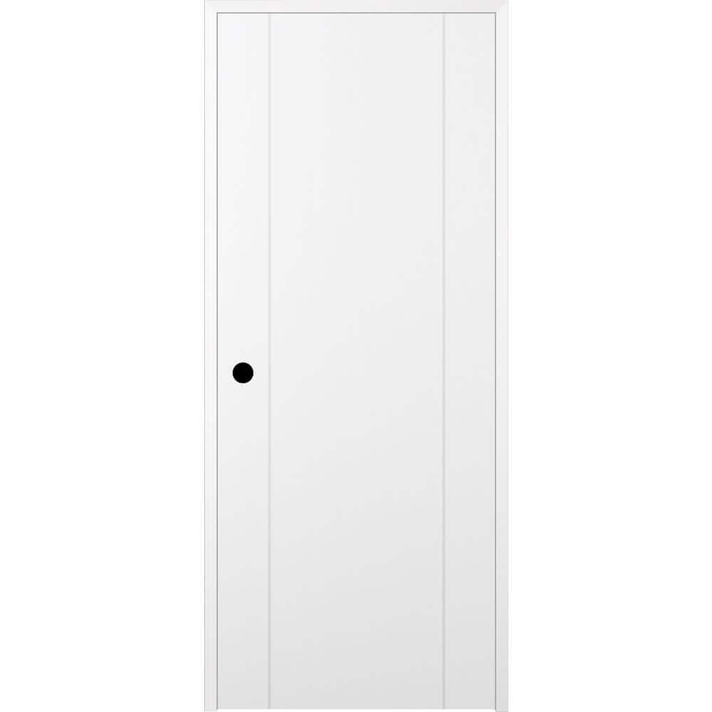 Belldinni Smart Pro 2U DIY-FRIENDLY Polar White Flush Solid Wood Painted NARVIKA Collection Standard Door