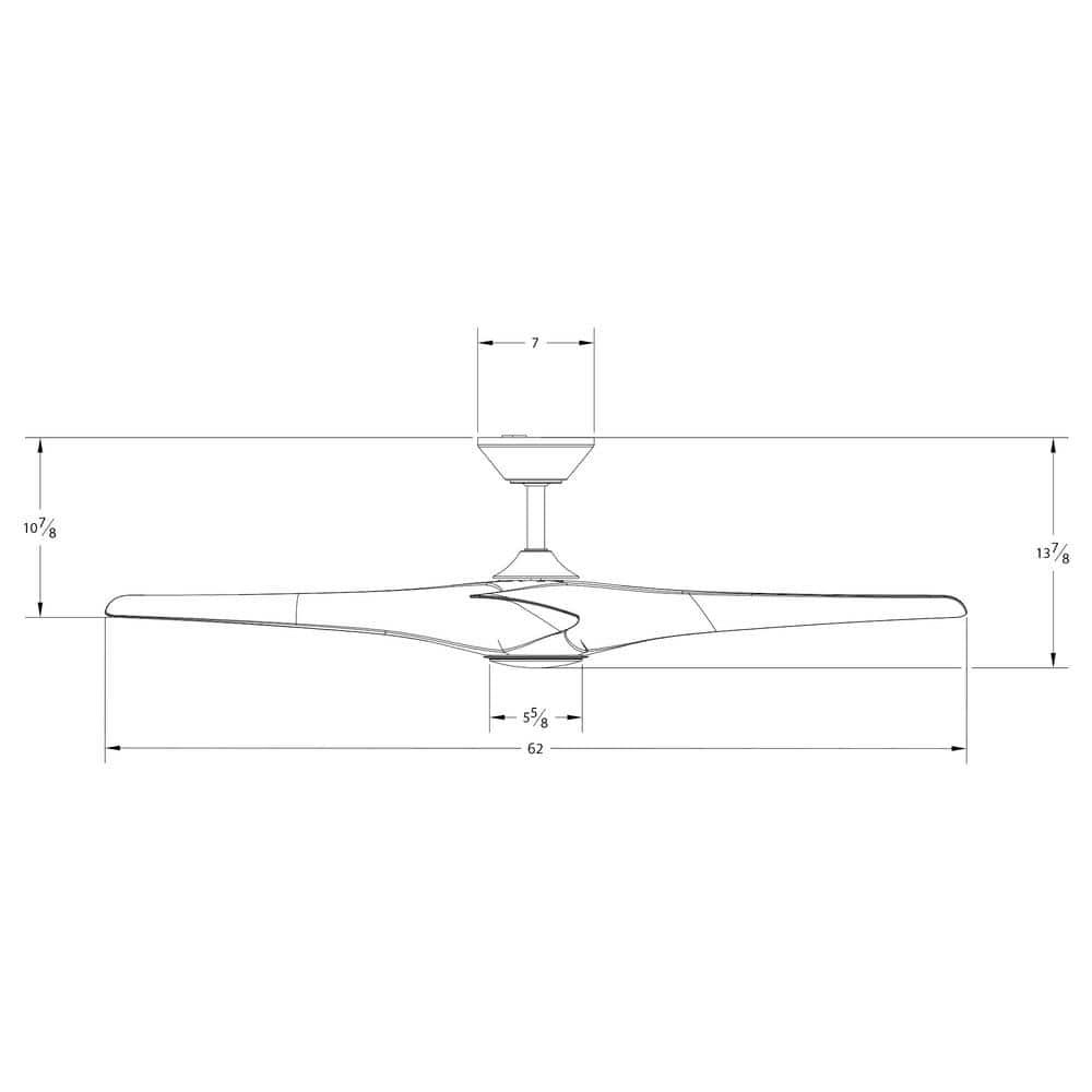 Zephyr 62" Matte Black Dimmable LED Smart Ceiling Fan with Remote Control