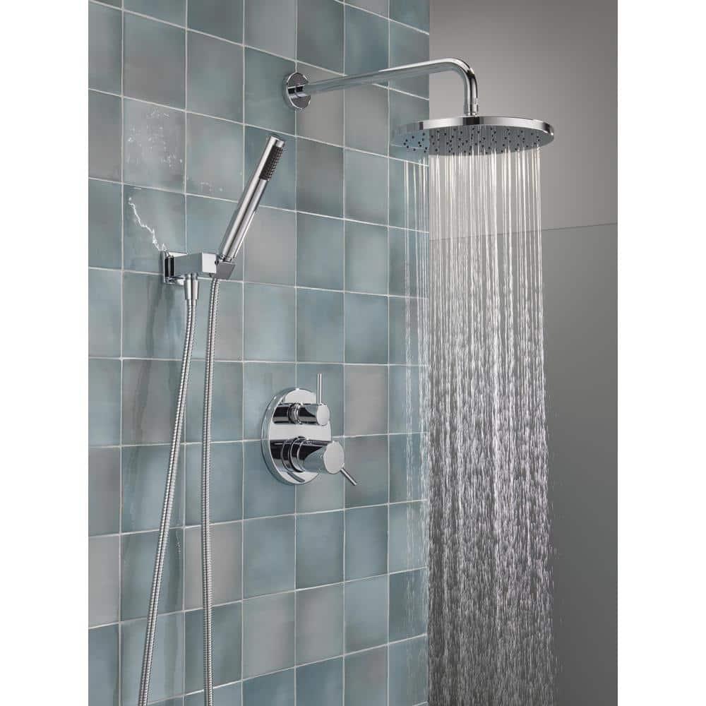 Modern Raincan Round Shower System, Rain Shower Head with Handheld Spray, Shower Faucet Set