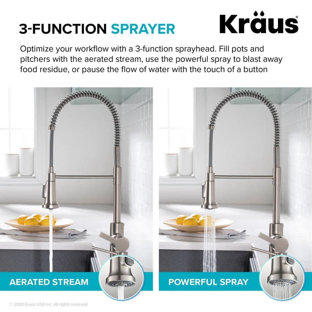 KRAUS Britt Commercial Style Single Handle Pull Down Kitchen Faucet