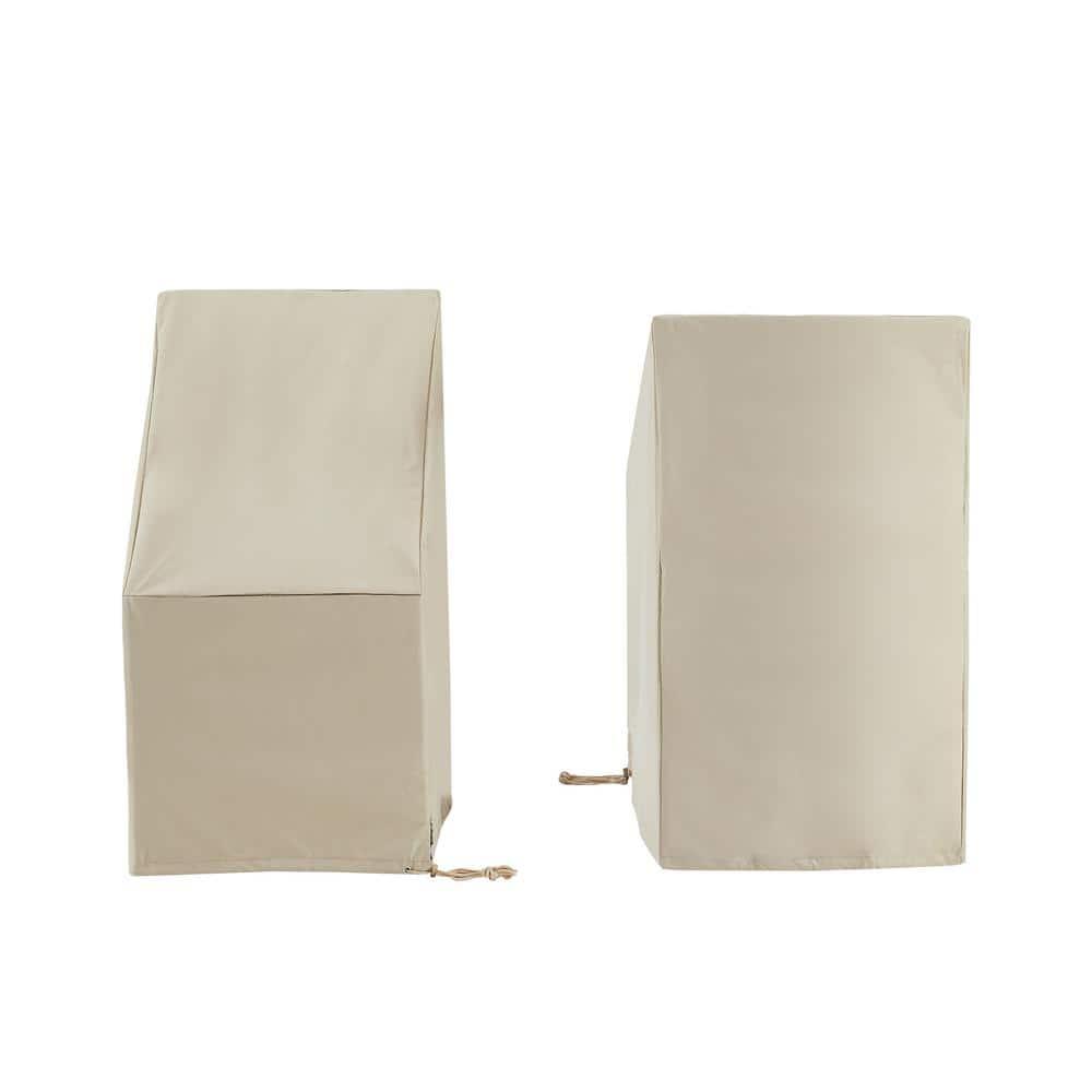 Crosley Furniture 2-Piece Vinyl Outdoor Side Chair Furniture Cover Set in Tan