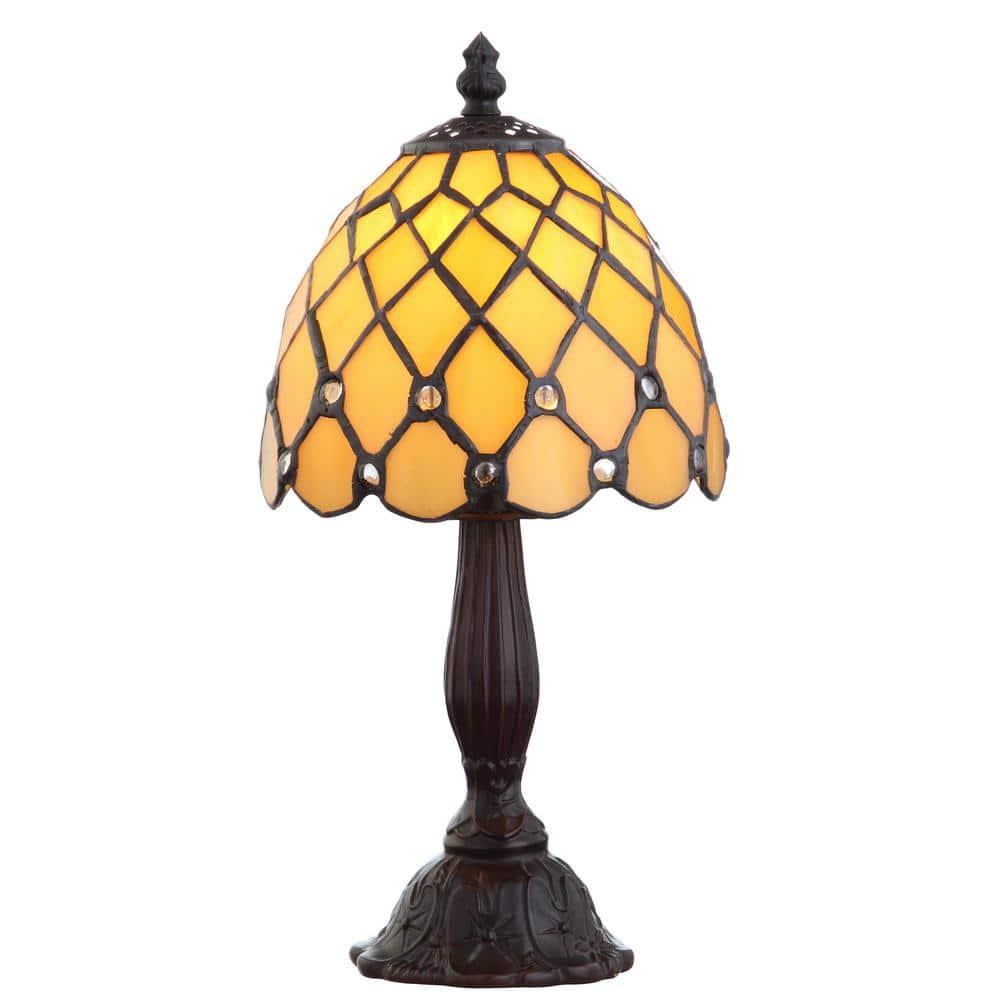 Campbell Tiffany-Style 12.5" LED Table Lamp, Bronze