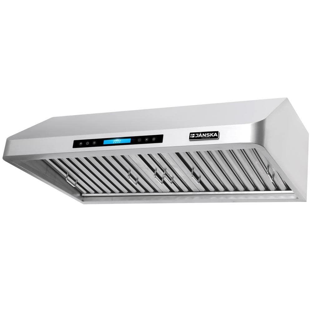 36" 900CFM Ducted Under Cabinet Range Hood in Stainless Steel with Remote Control and 2 LED Lights