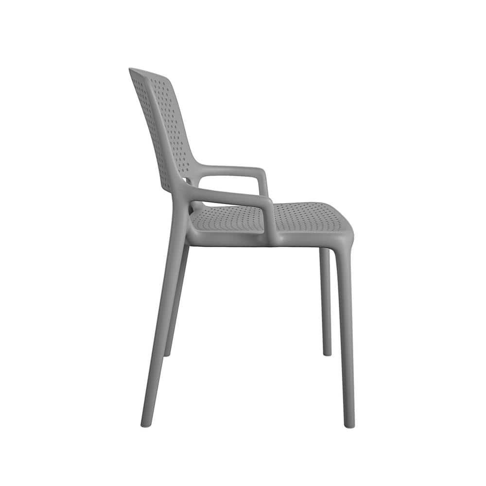 COSCO Outdoor/Indoor Stacking Resin Chair with Square Back and Arms