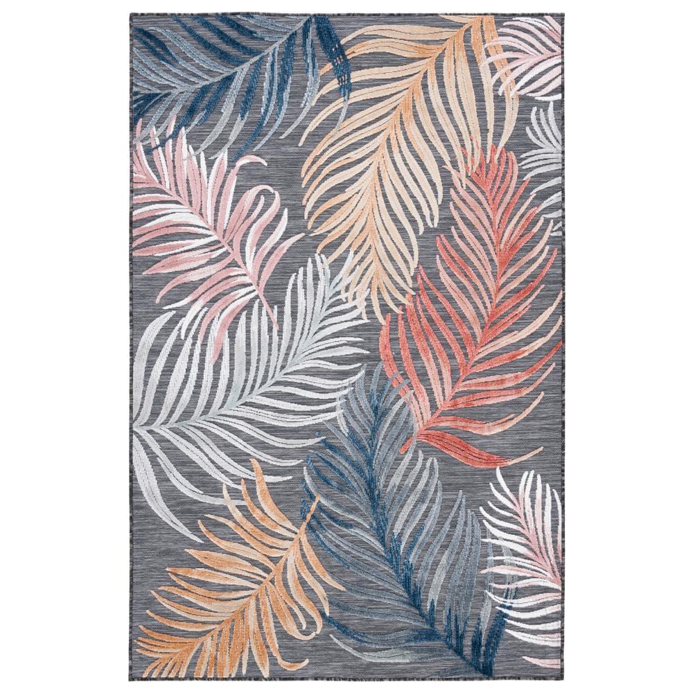Cabana CBN445 Loomed Indoor/Outdoor Area Rug - Black/Rust - 4'x6' - Safavieh
