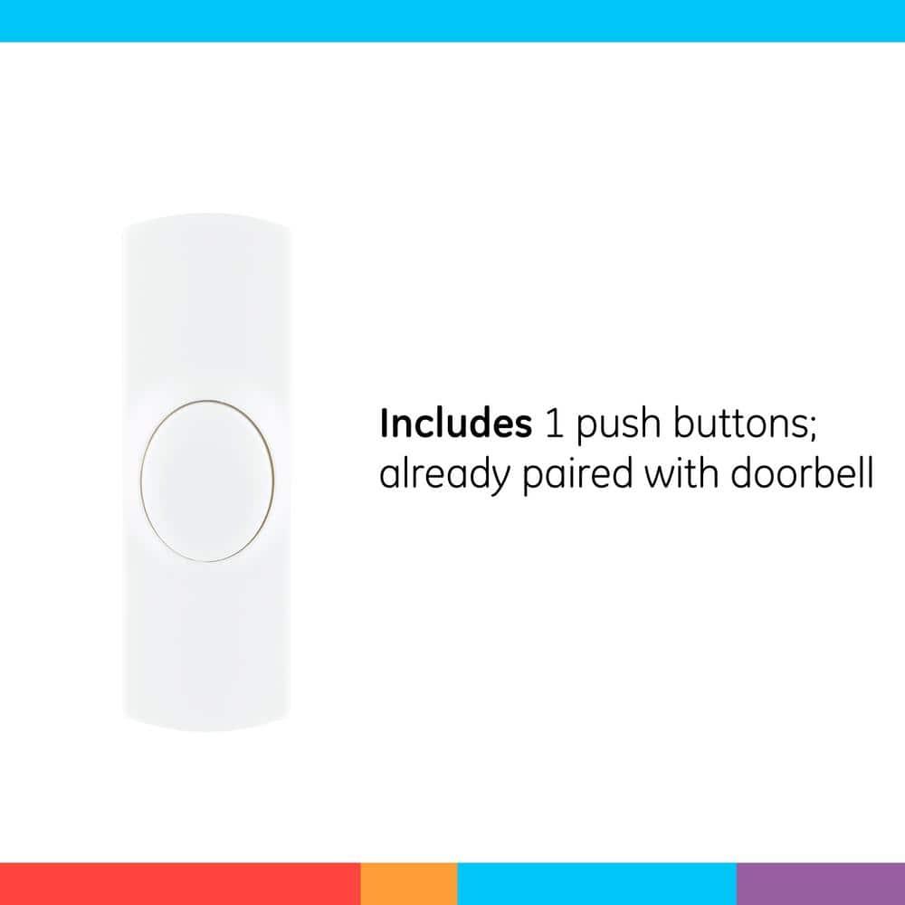 GE Wireless Doorbell Kit, Plug-In, 2 Melodies, 1 Push Button, White, 19298